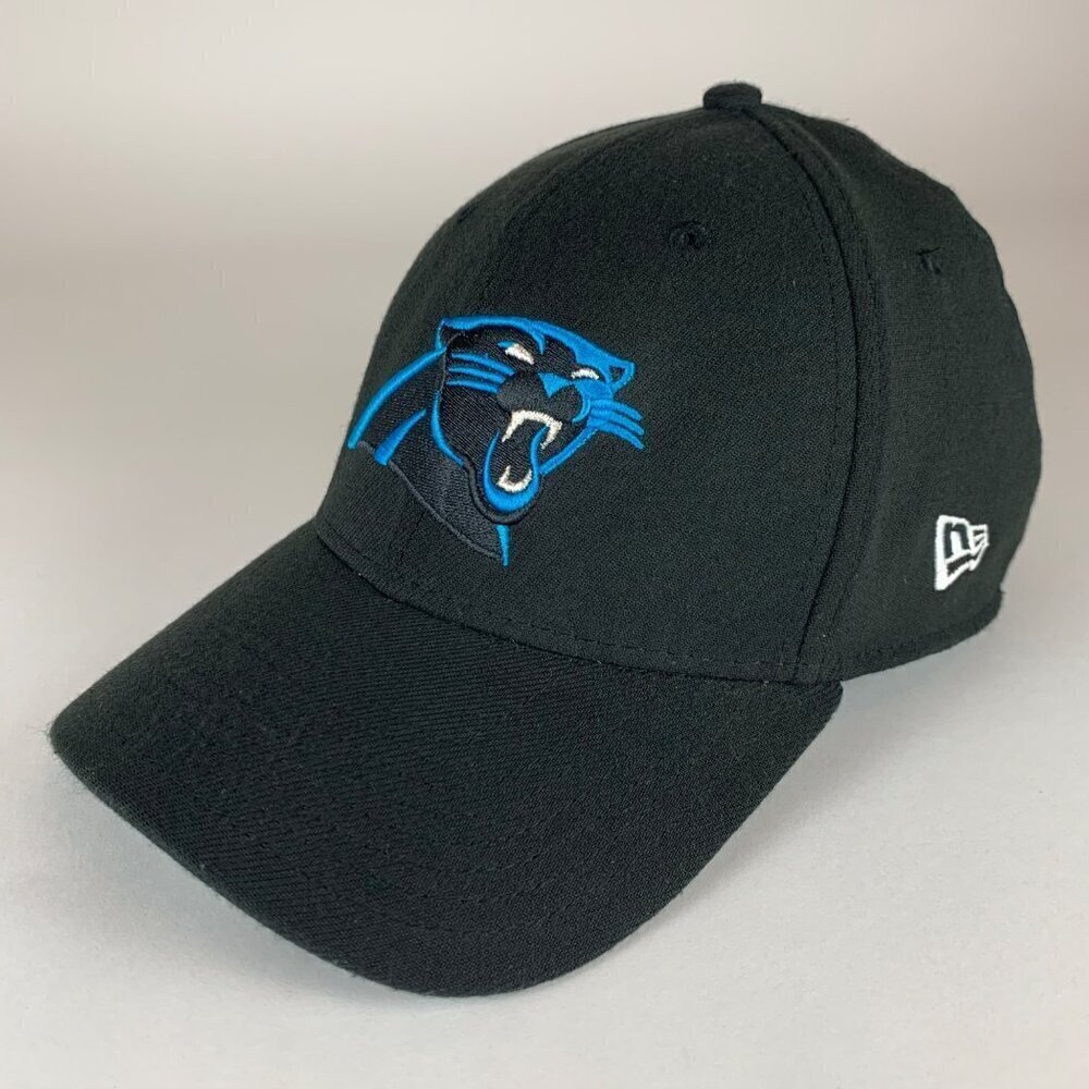 Carolina Panthers NFL Black New Era 39Thirty Stretch Fitted Hat Mens M/L
